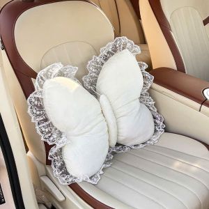 Gối Tựa Lưng Hình Bướm Ren Viền Gối Ôm Mềm Mại Trang Trí Sofa Giường Tựa Lưng Trên Ô Tô- Mộc Lan Car