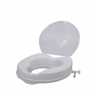 KLICKKRATE Elevated Raised Toilet Seat With Cover Assist Toilet Lifting Seat Cushion Practical Safety Heightener Toilet Seat For Elder Pregnant Women Disabled