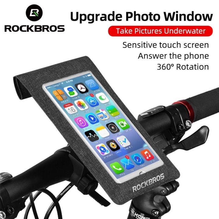 ROCKBROS Touch screen Bicycle Phone Bag Cycling Bike Bag Handlebar Front  Head Tube Waterproof Pannier Mobile Smartphone Bag Lazada Singapore