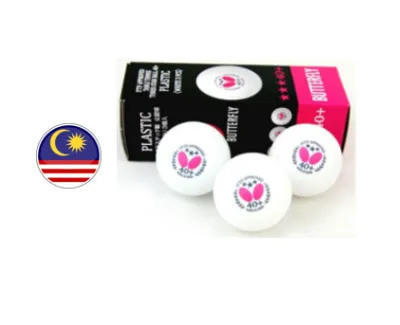 3 Pcs 3 Star Butterfly Ping Pong Balls ITTF 40+