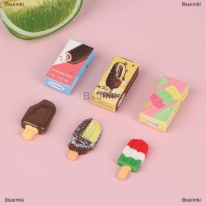 [COD] Bsuimki 1 Bộ sô cô la kem cầu vồng mini nhà búp bê 1:12 với hộp đóng gói đồ chơi trang trí