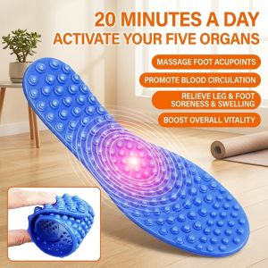 Massage Insoles Acupressure Pain Relief Insoles All Day Comfort Super Soft Shoe Inserts Relieve Foot Pain Reduce Fatigue Foot Health Orthotic Support