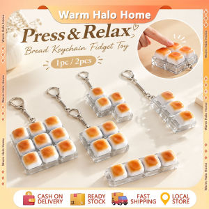 Cute Caramel Bread Fidget Keychain DIY Keyboard Finger Keyboard Cap Relief Stress Pass The Time Button Keycap Keychain Bag Charm
