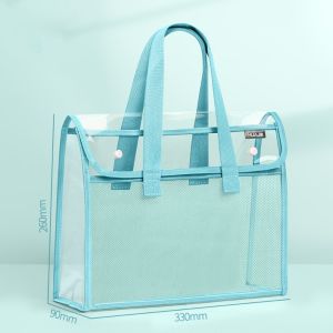 XENMART Transparent Transparent File Bag PVC Multifunctional Document Bag  Portable Data Storage Bag School Office Supplies