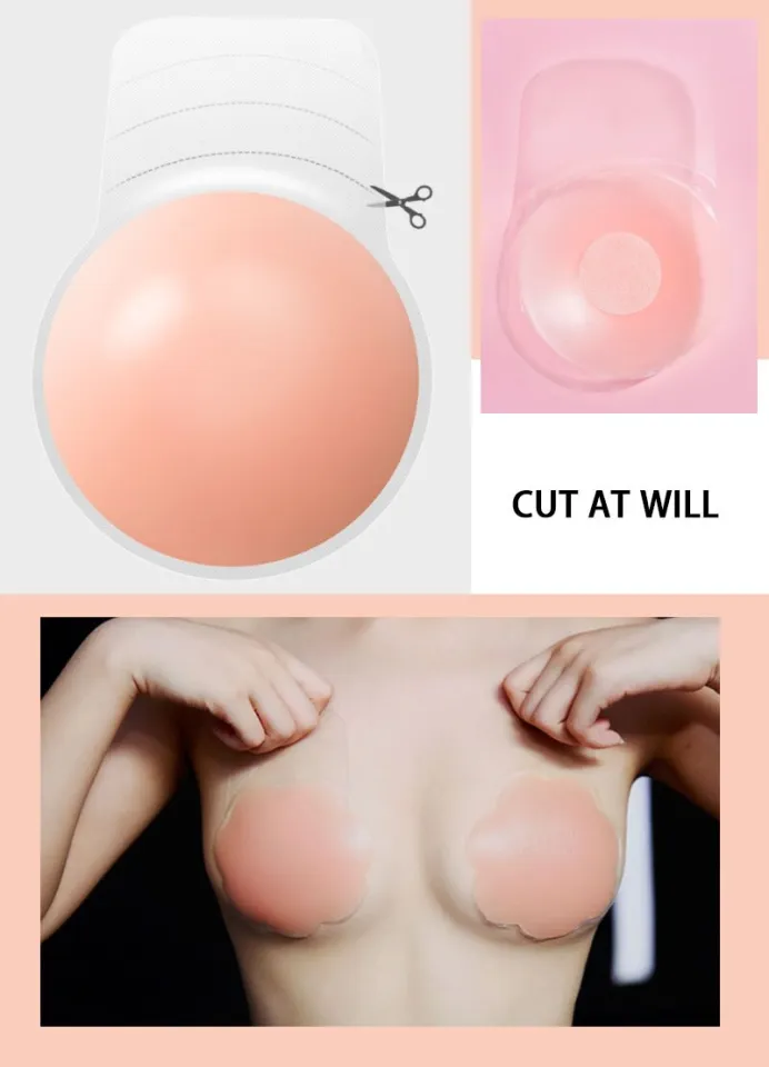 Women Reusable Self Adhesive Bra Silicone Breast Petal Nipple Cover Pad  Pasties