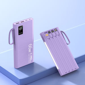 SG [READY STOCK] PD66W Super Fast Charging Power Bank Super Large Capacity Power Bank Comes With Four Wires