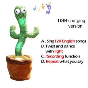 ebeau Dancing Cactus Toy with 120 English Songs Repeat Talking Early Learning Toy Gift for Kids