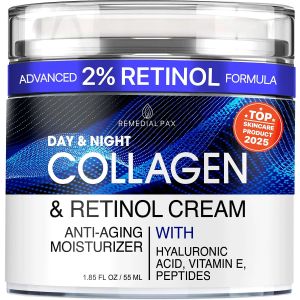 Collagen Face Cream with Retinol & Hyaluronic Acid - Anti Aging Moisturizer for Women & Men Firming Day & Night Cream for Wrinkles Hydrating Facial Lotion for All Skin Types