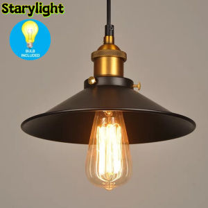 【Free Bulb】Vintage Iron Chandelier Ceiling Light Nordic Bar E27 LED Pendant light Kitchen Dining drop light Home Hanging Light