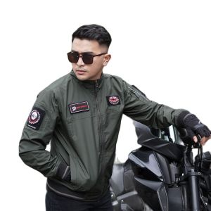 Jaket motor parasut BOMBER pria RAPID TOPGUN terbaru dengan badge bordir bisa dilepas pasang