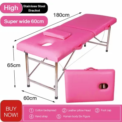 【24 Hours Shipped】Massage Bed Portable Foldable Overbed Table Others Folding Massage Tattoo Bed Beauty salon bed Portable Bearing 300KG Foldable Sturdy Comfortable Massage Bed For Spa Facial Tattoo Bed
