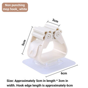 Non Punch  Adhesive Multi-Purpose Hooks Wall Mounted Mop Organizer Holder RackBrush Broom Hanger Hook Kitchen Bathroom Strong