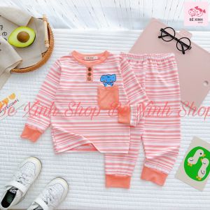 [DEAL XỊN] Quần áo đồ bộ dài tay trẻ em bé trai bé gái 7-25kg Đồ bộ thun lạnh dài tay thu đông cho bé DÀI PHỐI SỌC - Bé Xinh Shop