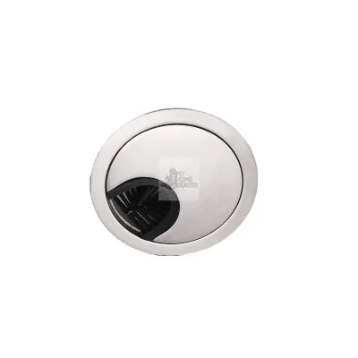 Polished Chrome Zinc Alloy Computer Round Hole Cover Desk Table Metal Grommet Cable Cord Hole Cover Home & Office [Available Hole Size: 60 mm / 80 mm]