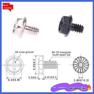 Fkend 100Pcs Toothed Hex Computer PC Case Hard Drive Motherboard Mounting Screws For Motherboard PC Case CD-ROM Hard Disk