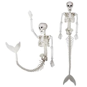 BEIBEI Decoration Mermaid Skeleton Flexible Skeleton Halloween Fish Skeleton Creative 80cm Fish Skeleton Statue Outdoor