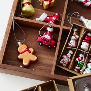 ของตกแต่งคริสต์มาสใหม่ ตุ๊กตาหิมะชายชรา ของตกแต่งต้นคริสต์มาส จี้แก้วสร้างสรรค์ จี้ขนาดเล็ก