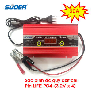 Bộ sạc pin lithium life Po4 4s 128v-14.6v sạc bình ắc quy axit chì dòng sạc đối đa 20A sạc bình 20Ah-200Ah