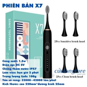 Bàn Chải Điện Đánh Răng Sonic mềm mại cho trẻ em người lớn công nghệ sóng rung êm chải sạch sạc pin lâu kiểu dáng Hàn Quốc