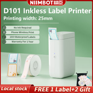 NIIMBOT Label Maker Machine D101 Label Printer Tape Included Portable Wireless Connection Multiple Templates Available for Phone Easy to Use Office Home Organization USB Rechargeable Christmas Gift Stickers Card