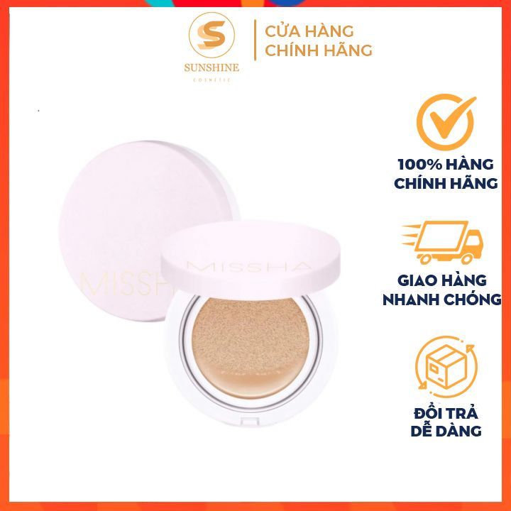Phấn nước Cushion MISSHA Hồng ⚡[CHÍNH HÃNG]⚡ dành cho da dầu M MAGIC CUSHION SPF 50+ PA+++ hộp màu Hồng 15g