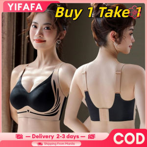YIFAFA (Buy 1 Take 1) Plus Size Seamless Womens Bra Push Up Invisible Anti Sagging Underwear Without Steel Ring Cotton Comfortable Womens Sports Underwear