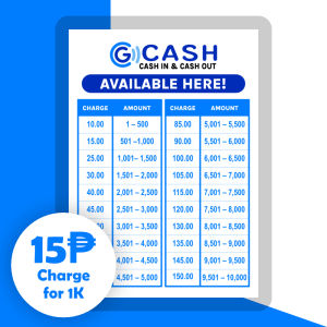 GCash Rate Signage A4 Laminated Waterproof High Quality Print for Cash In Cash Out Store Display