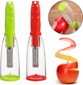 Peeler with Catch Bin Stainless steel peeler multifunctional storage type peeling with barrel vegetable Keimav