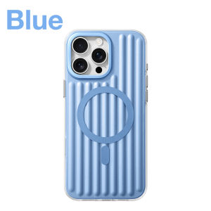 Sanptoch เคสโทรศัพท์ลายทางสำหรับกระเป๋าเดินทางสำหรับ iPhone 16 / 15 Pro Max ฝาหลังกันลายนิ้วมือสุดหรูสำหรับ iPhone 16 Pro Max เคสกันกระแทกกันกระแทกทหาร