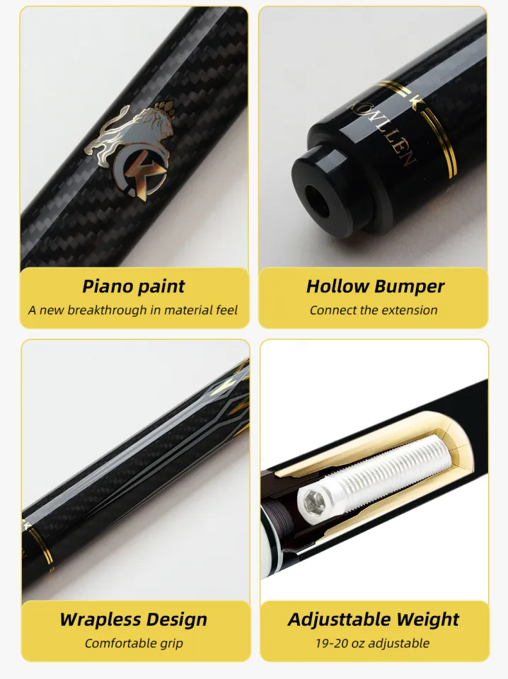 KONLLEN Billiard KL-3K Carbon Fiber Pool Cue Stick 12.2mm