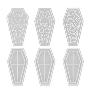 Reusable Halloween Silicone Molds Safe Coffins Design Mould For Epoxy Crafts And DIY Gothics Home Decorations