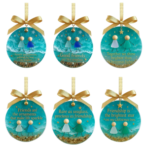 Festival Friendship Bell Decoration Crafted With Ocean Glass Multifunctional Holiday Accent For Gift Giving