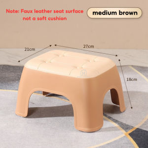 🇸🇬 Ready Stock Nordic Faux Leather Stool Stackable Strong Load Non-Slip Easy Wipe Space-Saving