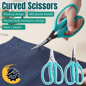 Curved Scissors Stainless Steel Sharp Trimming Fabric Sewing Embroidery Tailor Craft Tool