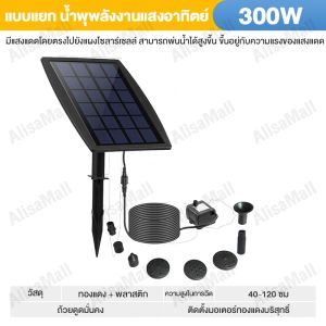 น้ำพุโซล่าเซลล์ Solar Pump น้ำพุพลังงานแสงอาทิตย์ 18CM ทนแดด/ ทนฝน แถมฟรี หัวปั๊ม 8 หัว น้ำพุ ปั๊มน้ อุปกรณ์ตกแต่งสวน