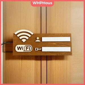 WHPHous 1pc Rustic Wooden Password Sign Vintage Wall-Mounted Wireless Network Indicator Plaque Multi-Purpose Home Decor Accessory