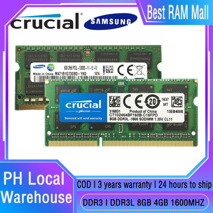 【free Shipping】crucial Samsung Ddr3 Ddr3l Ram 8gb 4gb 1600mhz Pc3 12800