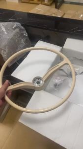 【ITSOK】Steering Wheel Classic Vintage Ivory White For Volkswagen Beetle VW Bug Karmann Ghia Type 3 1962-1971