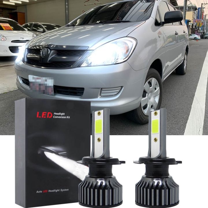 ใหม่ ชุดหลอดไฟหน้า LED 6000K สีขาว สําหรับ Toyota Innova 2006-2012 2 ...