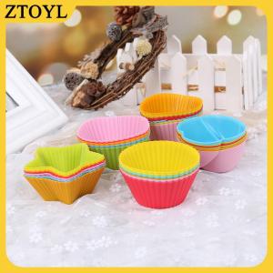 ZTOYL 6 cái Silicone bánh cupcake Cup bánh công cụ bakeware nướng Silicone KHUÔN CUPCAKE
