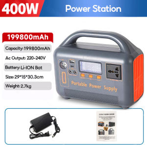 400W Outdoor Solar Generator Portable 199800mAh 220V Power Banks Quick Charge Large Capacity Power Station With Solar Charging Board Heavy Duty Multi-Function Solar Generator For Travel Camping Home Emergency Power