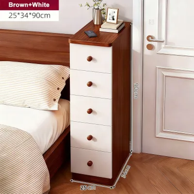 Maigc Home Narrow Bedside Table Nordic Wooden Bedside Table Bedroom Nightstand with Drawer Bedside Storage Cabinet