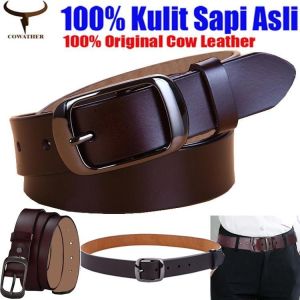 CLOUDSID Sabuk Kulit Kurus Wanita Pinggang Sabuk Kulit Sapi  Sabuk Pinggang dengan Gesper Pin Logam Paduan (Lebar: 1.10 Inci Panjang: 45 Inci)
