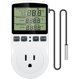 Digital Thermostat Outlet Plug Temperature Control Socket US Plug 15A Cooling Heating Device for Aquariums Greenhouses