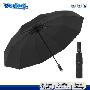 【Fast delivery】 Automatic Reverse Folding Umbrella Windproof 16 Bones Sun Rain Resistant Compact Travel Accessory