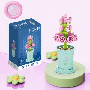 MD-M344 Mainan Edukasi DIY Florist Tanaman Pot Building Block Nano Bricks / Balok Susun Pot Bunga