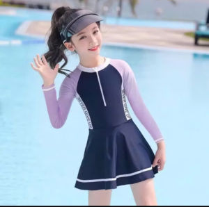 [10-38kg] Bikini Bé Gái Đồ bơi cho bé gái liền thân tay dài tay ngắn trong váy có quần đùi kín đáo VATIXA BG10