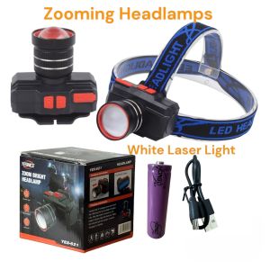 Headlamp Zooming Type-c USB Chargeable Lamp Lampu Suluh 3000 Lumens Hiking/Fishing Light
