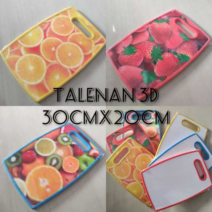 IDEKU Talenan Ukuran 30cmX20cm / Talenan Plastik Tebal Gambar Buah 3D
