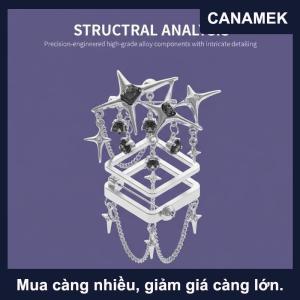 【CANAMEK】 Bốn Sao Zircon Tua Chuỗi Trâm Corsage Pha Lê Pin Quần Áo Phụ Kiện Quà Tặng Khăn Choàng Clip Cho Phụ Nữ Cô Gái